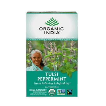 Tulsi Peppermint 18 Bags Organic India Supplement - Conners Clinic